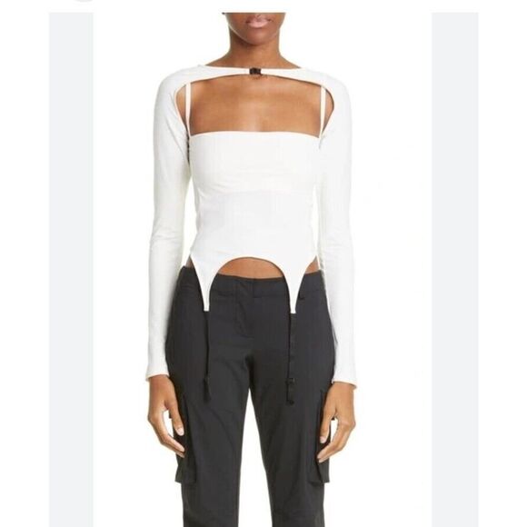 Miaou Phoenix Top Ivory White Shrug Tank Corset Sz S NWT Revolve $235 - Picture 2 of 10